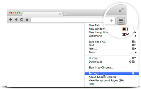 changing opening page on google chrome for mac